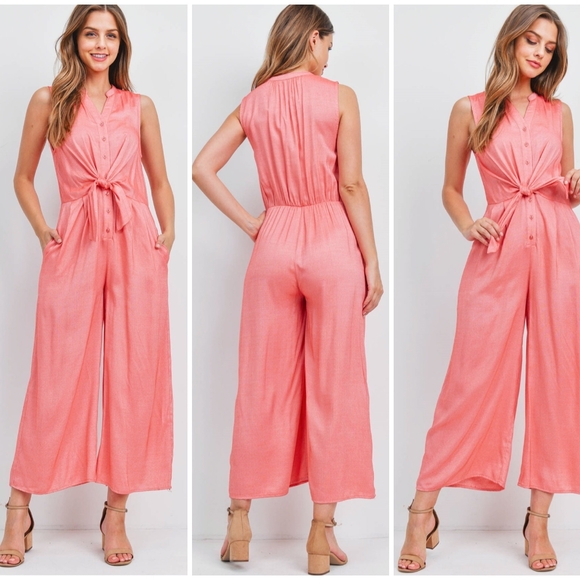 EN CREME Sophisticated Chic Pink Jumpsuit 💗 - Picture 3 of 5